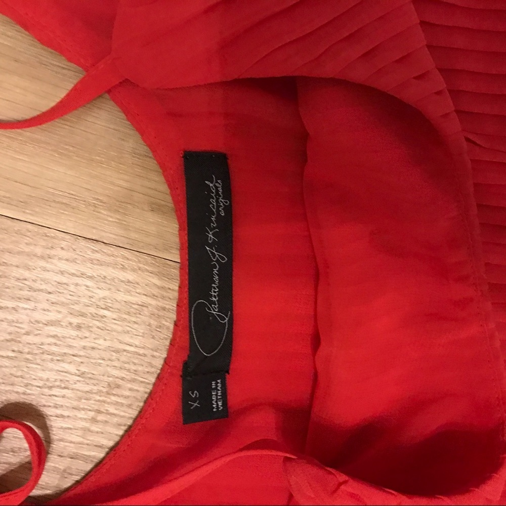 Patterson J Kincaid red ruffled camisole blouse - Picture 5 of 5